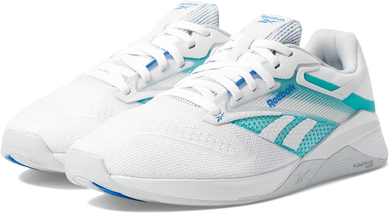 Кроссовки Reebok Women's Nano X4, цвет White/Unleashed Green/Kinetic Blue