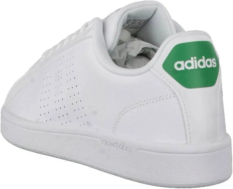 Женские кожаные кроссовки Adidas Advantage Premium, White Ftwwht Ftwwht Green — фото 4