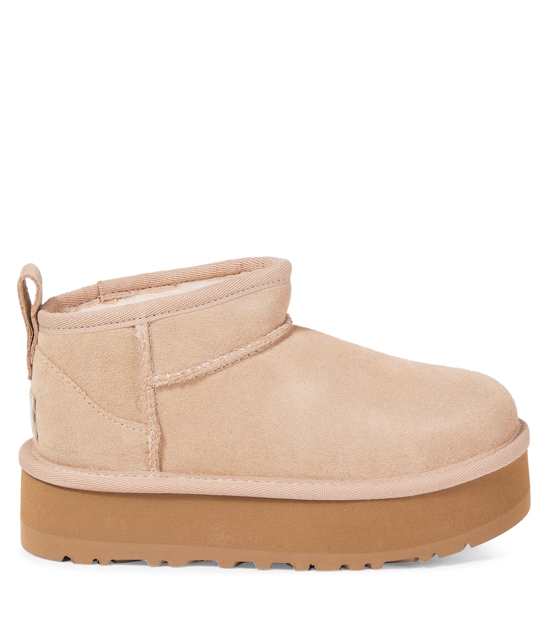 Классические ультрамини платформы из замши UGG Kids, песочный — фото 3