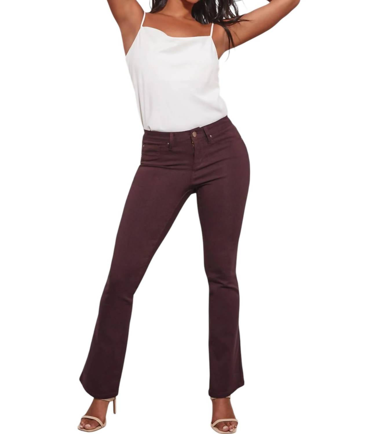 

Брюки Missy Hyperstretch Bootcut темно-ягодного цвета YMI, цвет dark berry