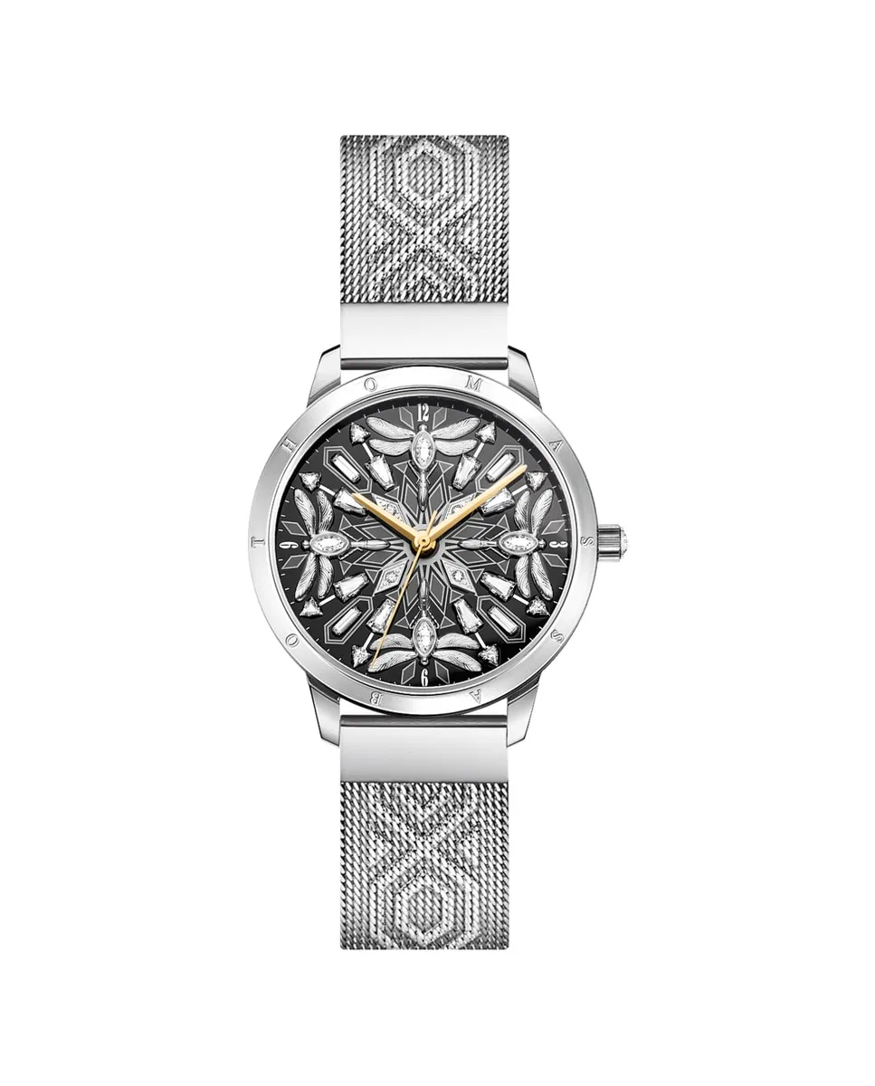 

Женские серебряные часы 33 мм со стрекозами и цирконием Thomas Sabo, серебряный