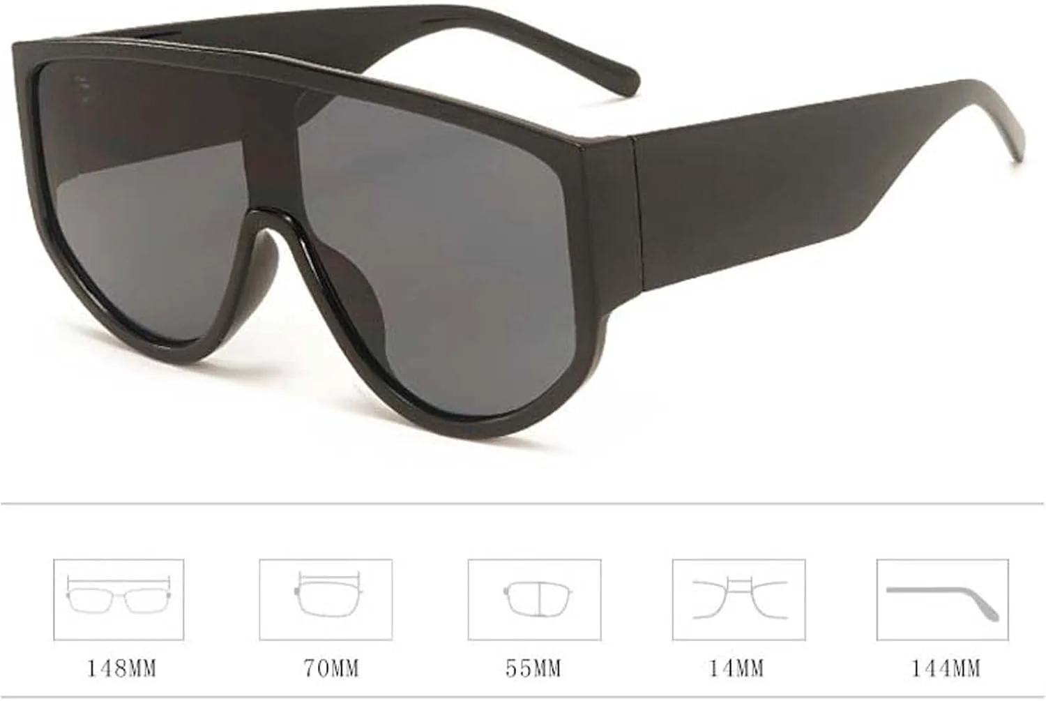 

Солнцезащитные очки AMFG в ретро-оправе с большой оправой, для мужчин и женщин, декоративные, для защиты от солнца, подарок (Цвет: G, Размер: Средний), G