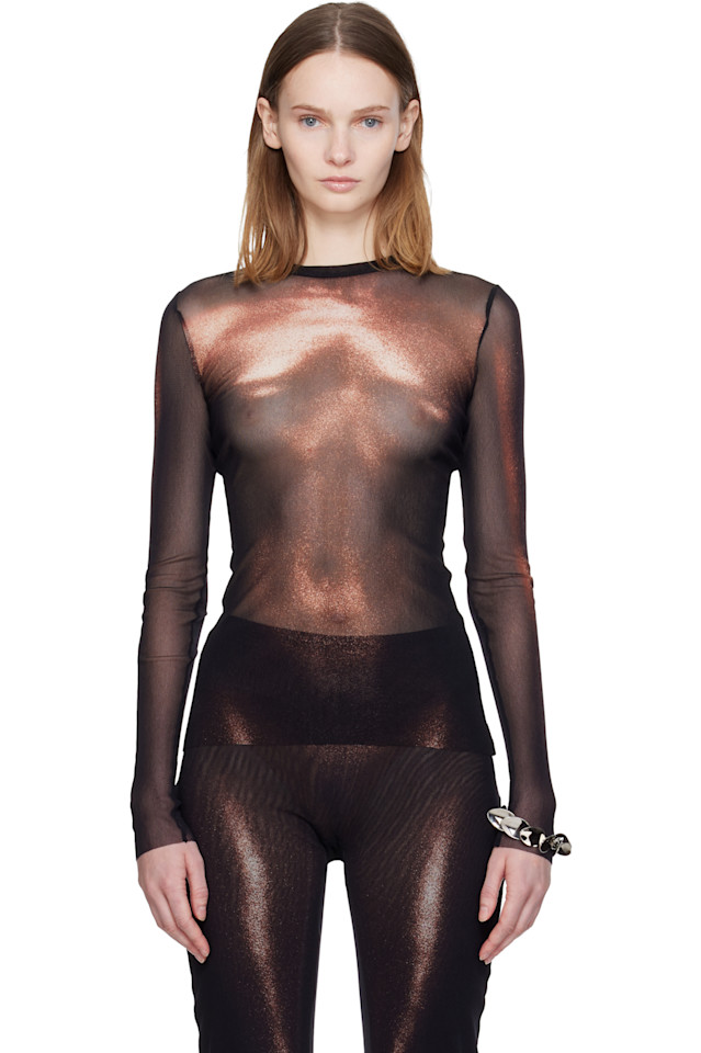 

Jean Paul Gaultier Черно-Коричневый топ «бронзовая пыль для тела»