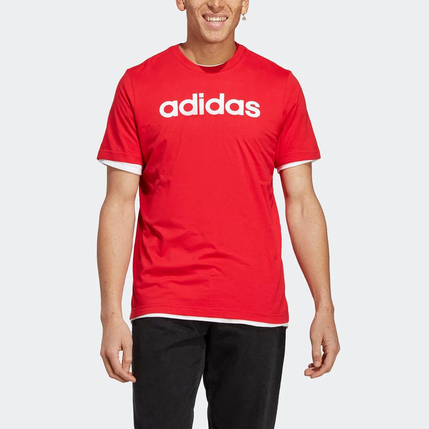 Футболка Adidas Men's Essentials Single Jersey Linear Embroidered Logo — фото 3