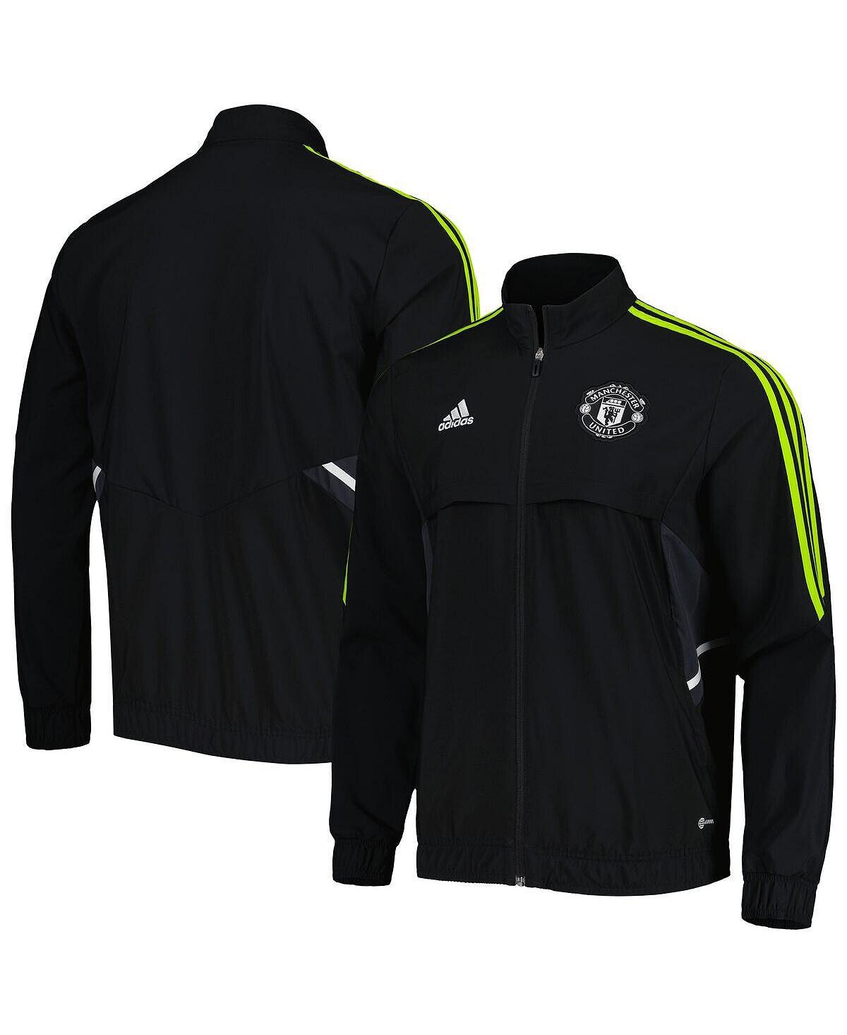 

Мужская черная куртка на молнии Manchester United Presentation AEROREADY adidas, Черный, Мужская черная куртка на молнии Manchester United Presentation AEROREADY adidas