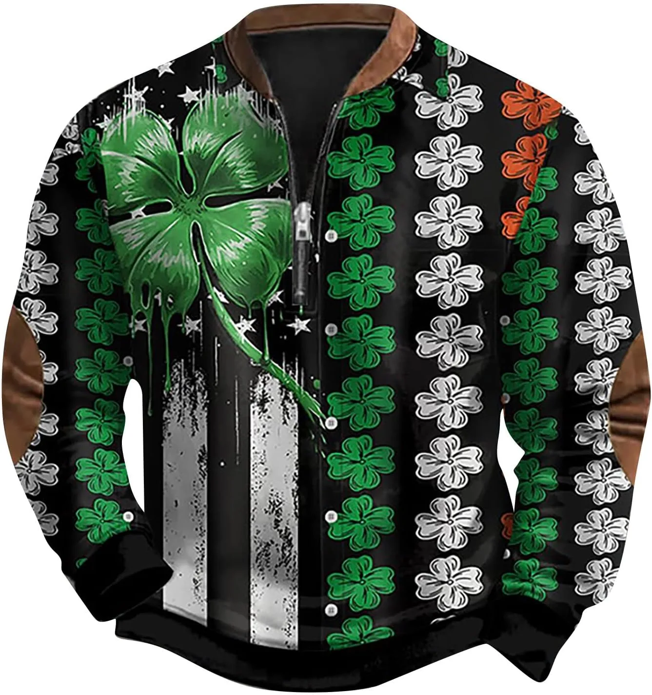 

Свитшот St Paddys Day мужской 2026 Holiday с длинным рукавом и принтом Shamrock Clover