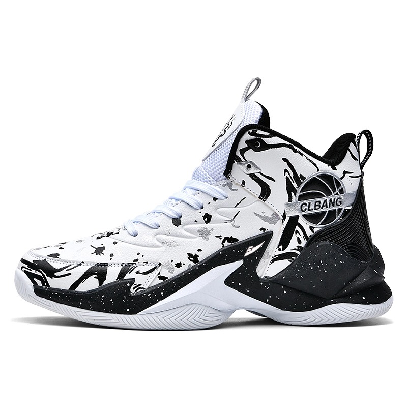 

Kuding Антискользящие износостойкие баскетбольные кроссовки Unisex - White Black, цвет White Black