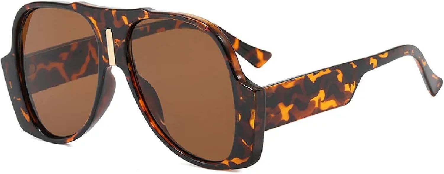 

Винтажные большие панк-солнцезащитные очки для женщин, модные мужские солнцезащитные очки для активного отдыха и путешествий с защитой от УФ-излучения UV400 TKKTLLT, Leopard Brown