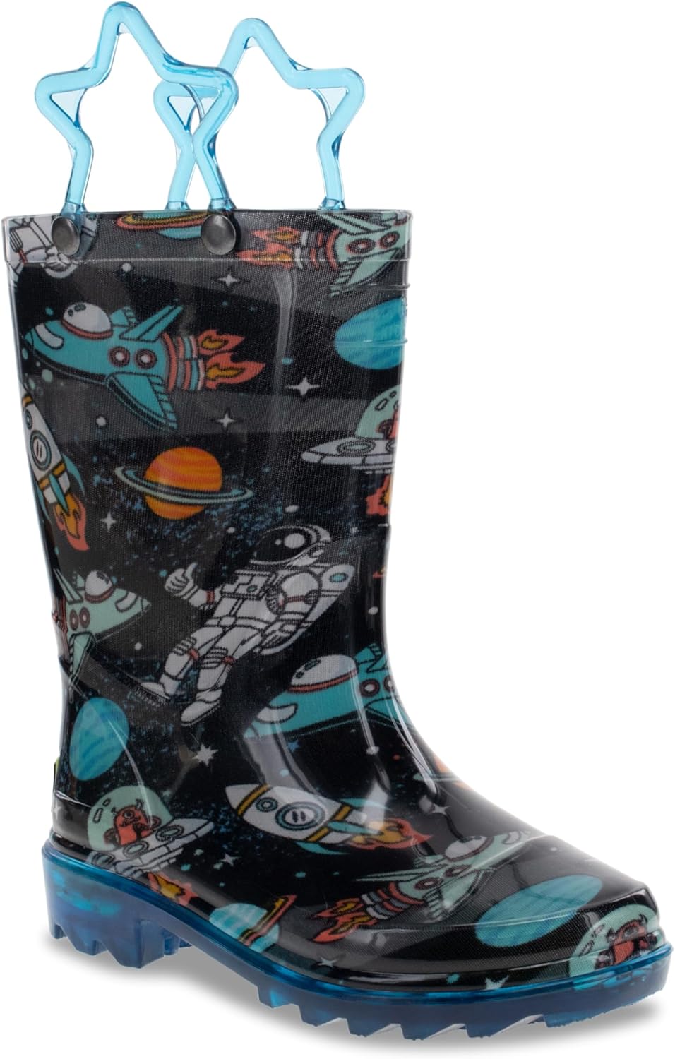 

Детские водонепроницаемые светящиеся резиновые сапоги Western Chief с ручками для удобного надевания и снятия для мальчиков и девочек, Silly Space