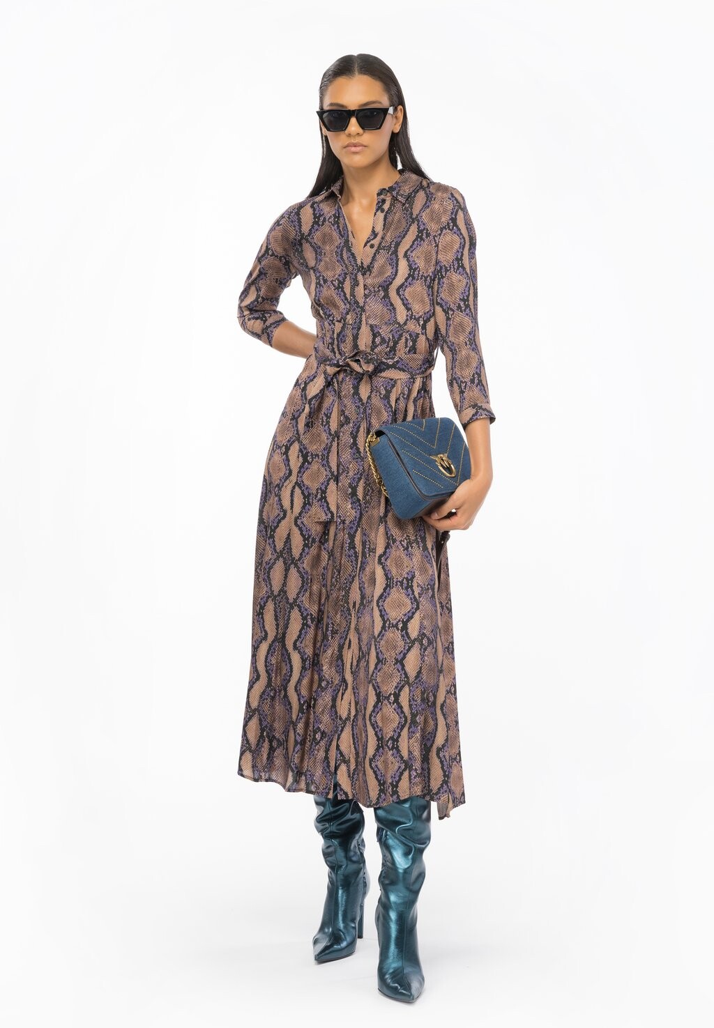 

Длинное платье Sushi Pinko, цвет mult brown lilac