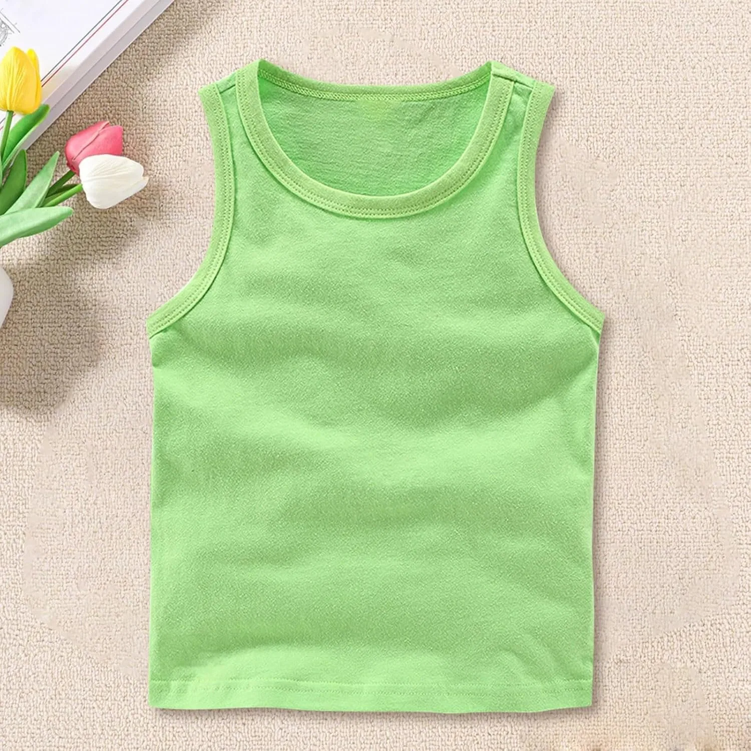 Детский топ без рукавов, Light Green, Athletic Tank Tops — фото 2
