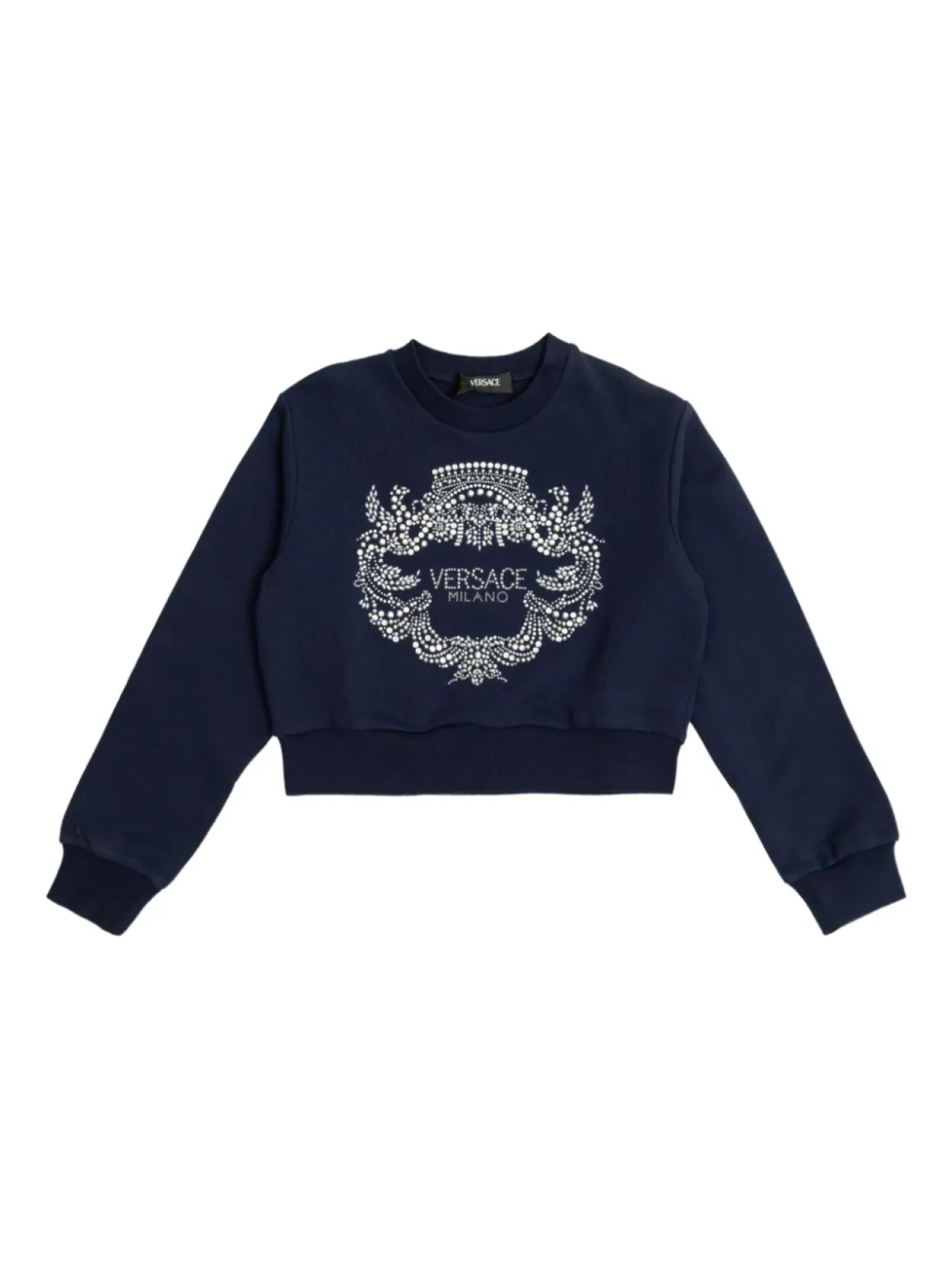 

Детская толстовка Versace Kids, украшенная кристаллами, синий