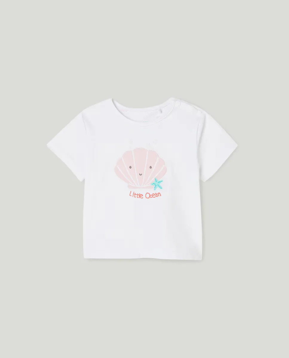

Футболка с нашивкой для девочки Baby El Corte Inglés, белый