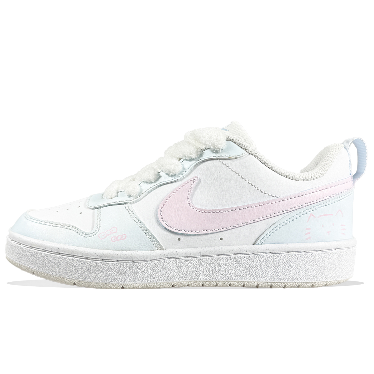 

Nike Детские низкие скейтбордистские кроссовки Court Borough Peach Kitten, синие, с противоскользящим и износостойким покрытием, для подростков