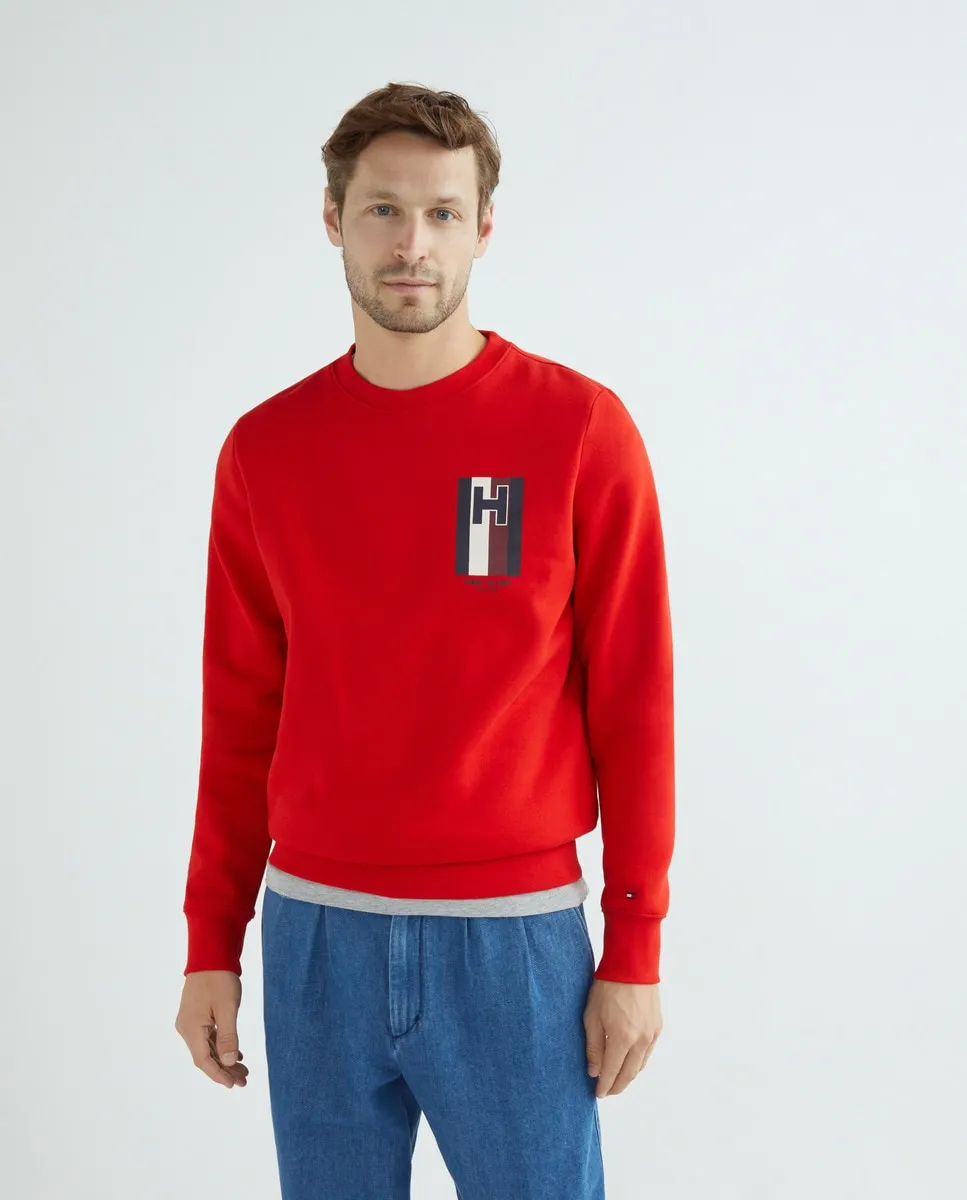 

Мужская толстовка с логотипом на груди Tommy Hilfiger, красный