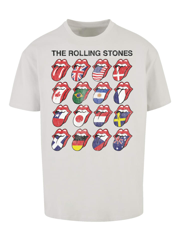 

Футболка большого размера с принтом The Rolling Stones Voodoo Lounge Tongues цвета светлого асфальта F4NT4STIC