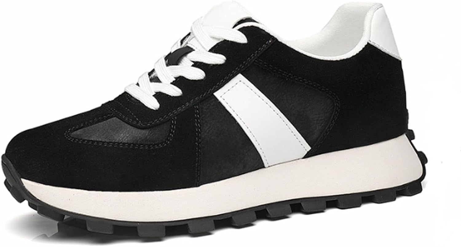 

Мужские повседневные кроссовки широкого размера, модные кроссовки на шнурках, комфортные, с противоскользящей резиновой подошвой для бега и походов Generic, черный