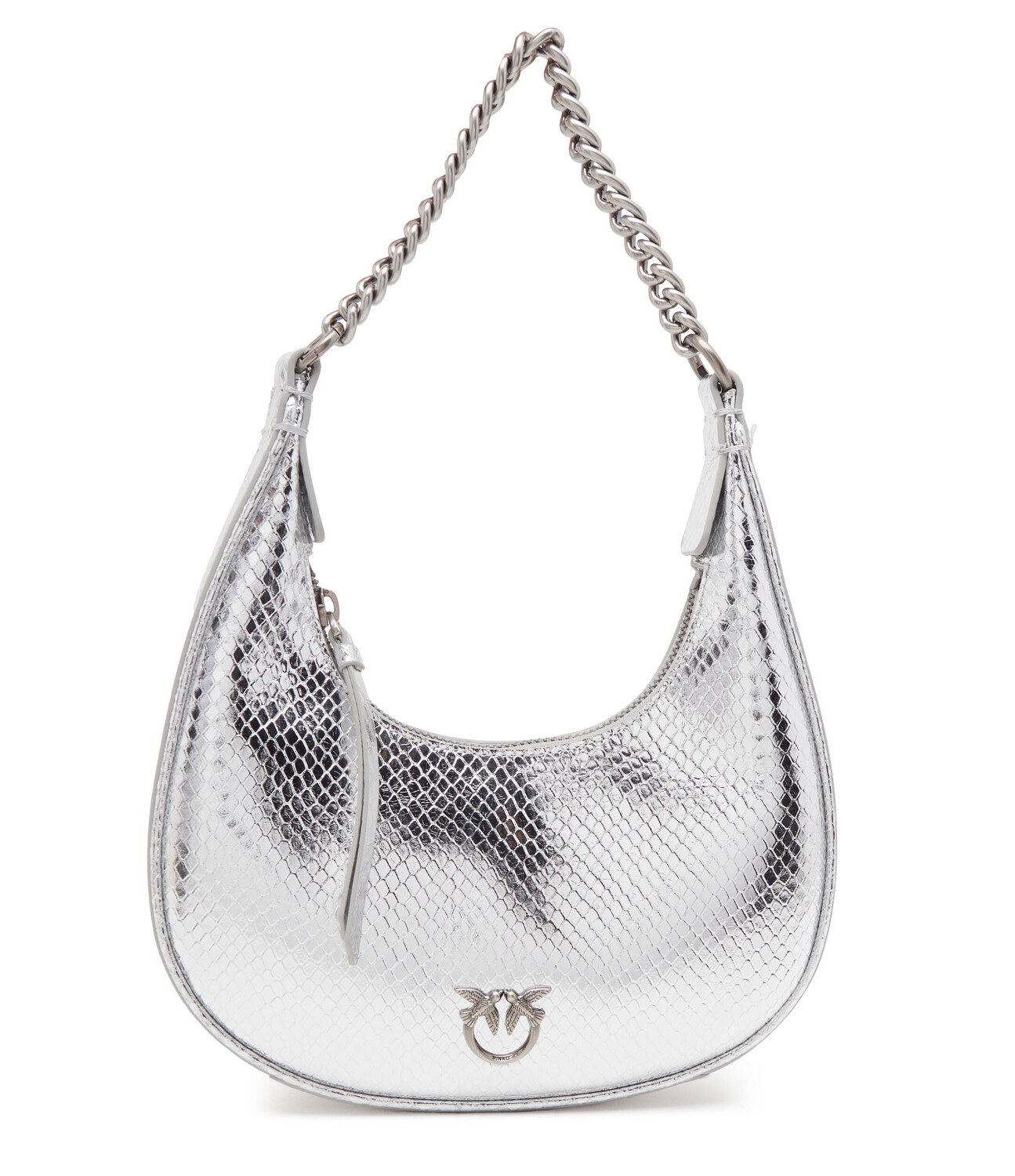 

Сумка-хобо Pinko BRIOCHE HOBO MINI PELLE LAMINA, серебро, Розовый, Сумка-хобо Pinko BRIOCHE HOBO MINI PELLE LAMINA, серебро