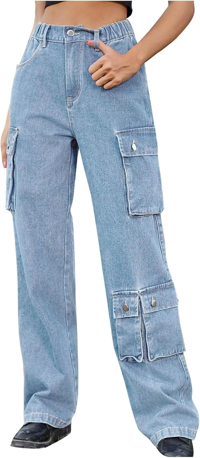 

Карго джинсы женские baggy high waisted wide leg