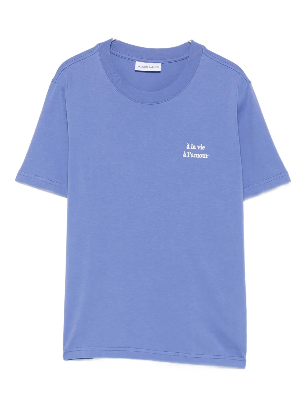 

Футболка из хлопка с вышитыми деталями Maison Labiche, синий