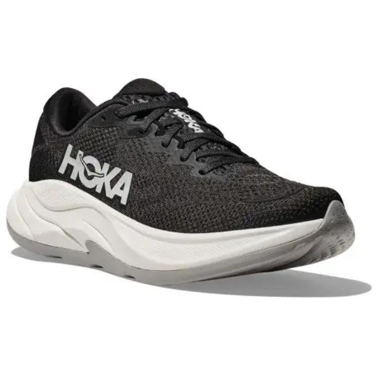 HOKA ONE ONE Антискользящие износостойкие мужские низкие кроссовки для бега черно-белые, цвет Black/White — фото 4