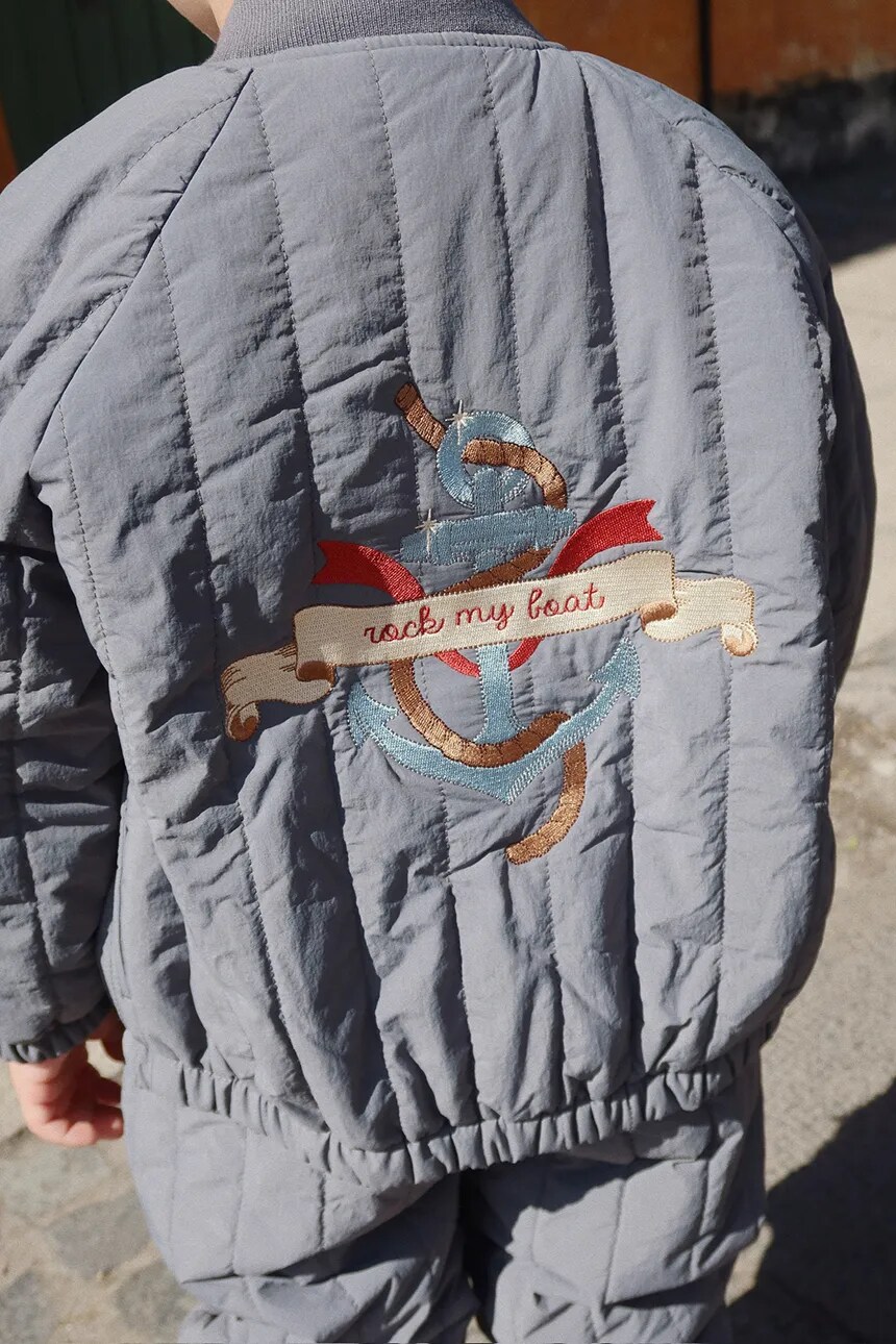 

Детский бомбер JUNO BOMBER JACKET Konges Sløjd, серый