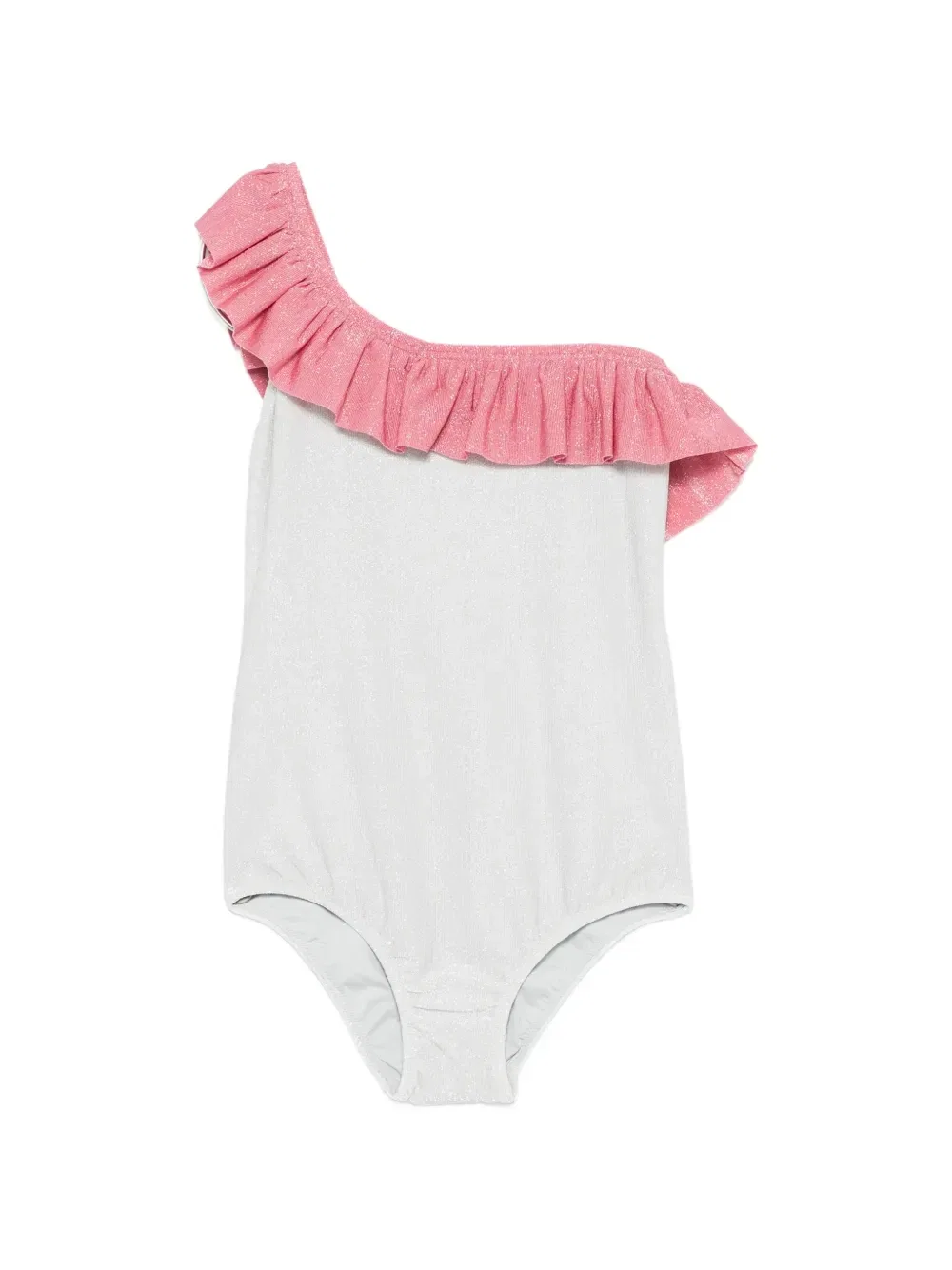 Купальник Carin c оборками на одном плече Mc2 Saint Barth Kids, серебряный