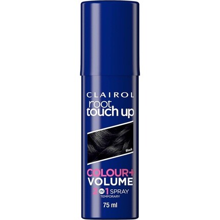 

Clairol Root Touch Up Color + Volume 2 в 1 спрей черный 75 мл