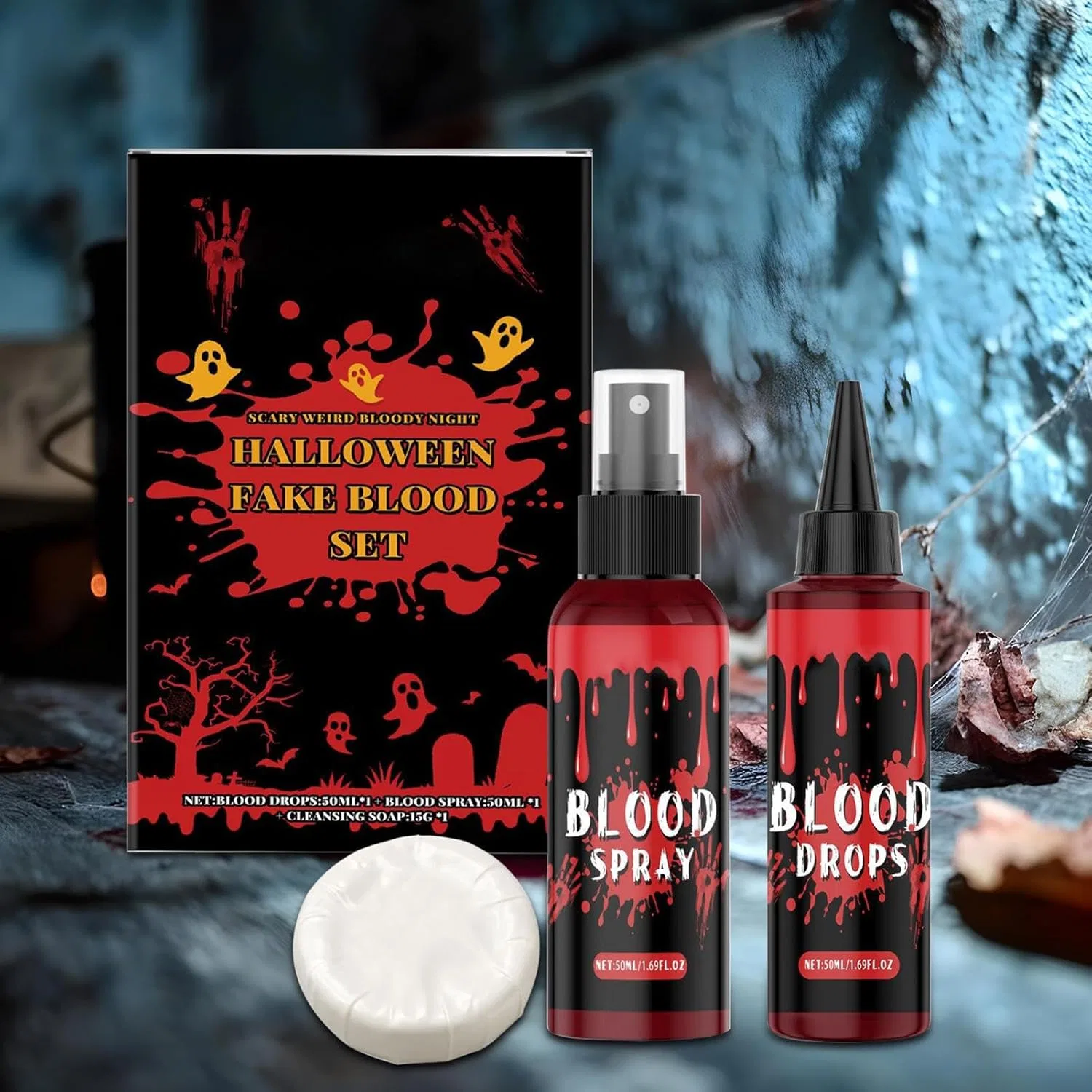 Спрей для создания эффекта крови Fake Blood Spray, набор для макияжа, Zombie Vampire Cosplay Costume, 1 шт — фото 3