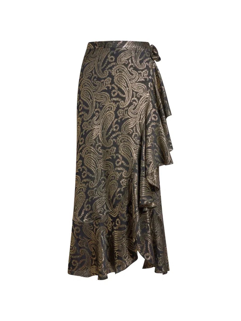 Юбка с оборками в стиле пейсли Etro, черный
