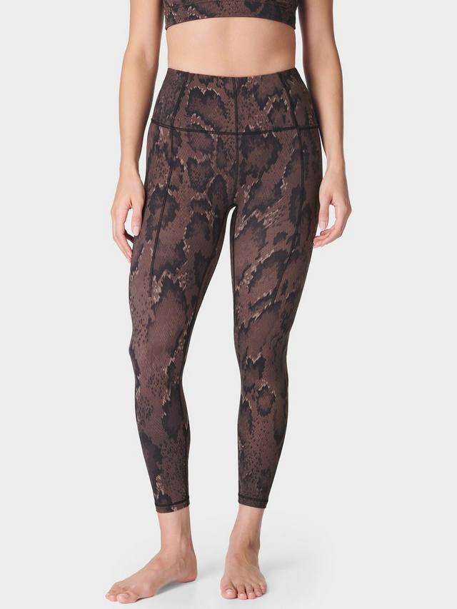 

Супер мягкие леггинсы для йоги 7/8 дюйма Sweaty Betty, цвет Brown Python Print