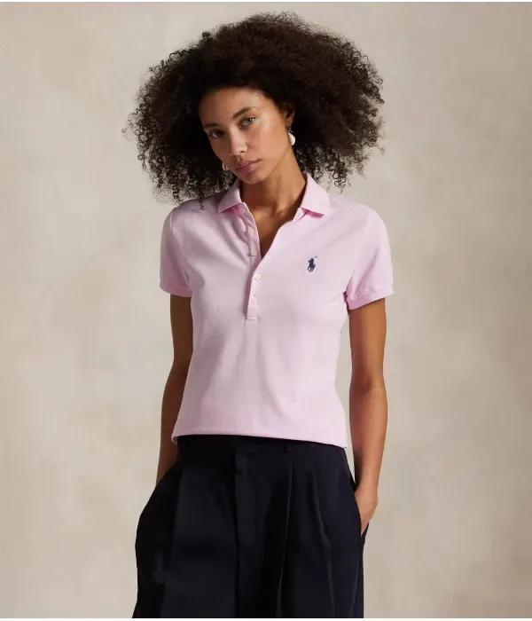 Поло Джули slim fit Polo Ralph Lauren, пудрово-розовый