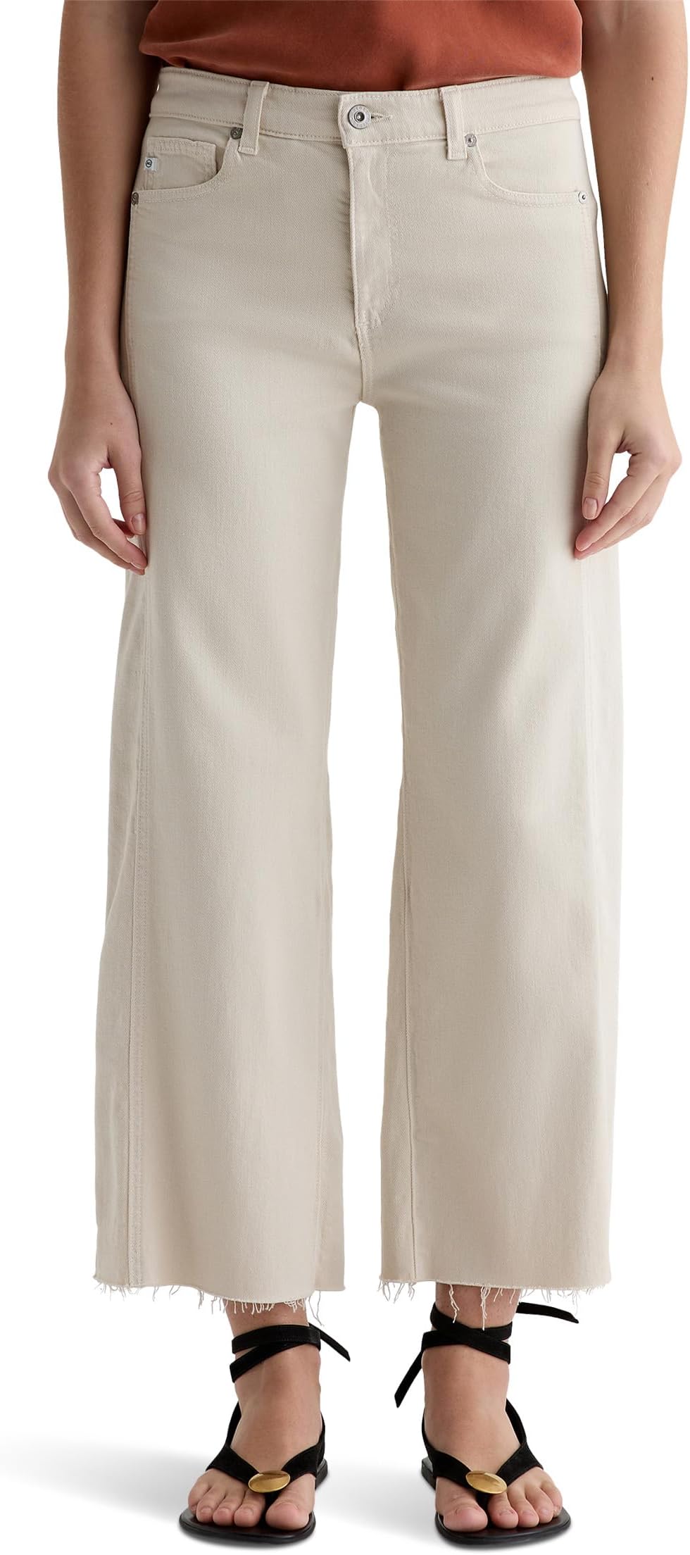 

Брюки AG Jeans Saige Mid-Rise Wide Leg in Opal Stone, Opal Stone