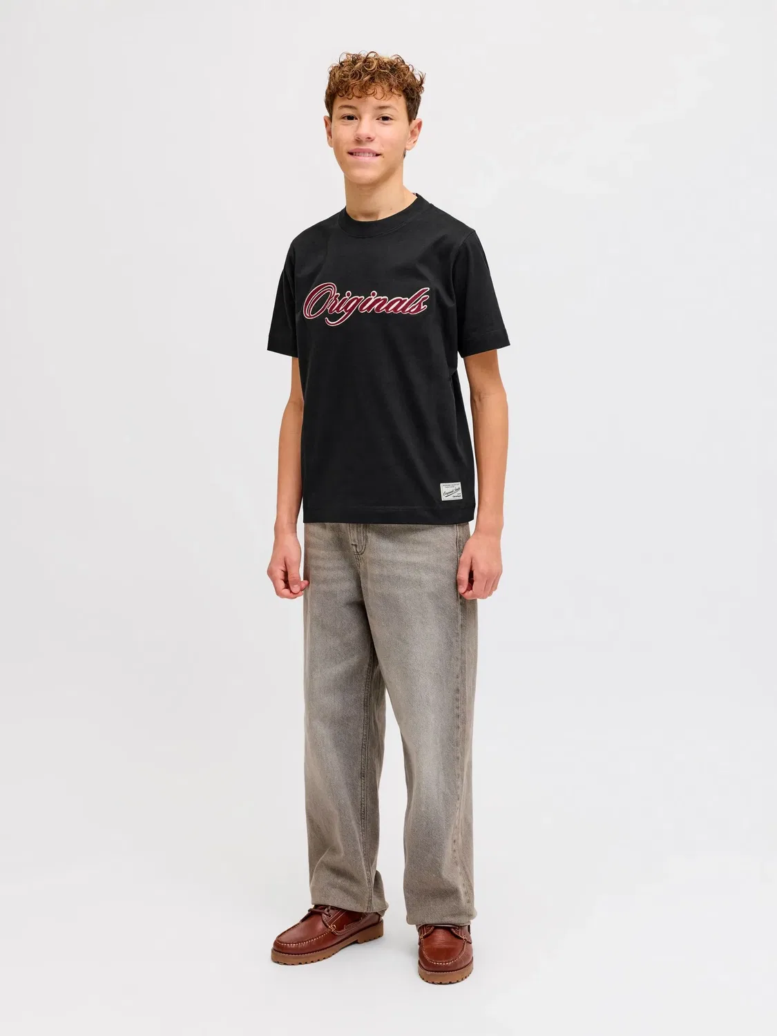 Футболка хлопковая JACK & JONES Junior, черный — фото 4