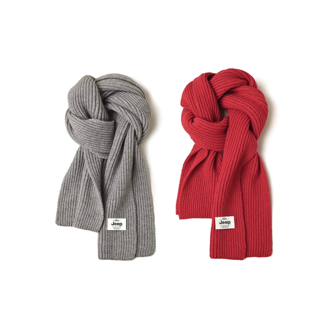 

Jeep Голубой вязаный шарф унисекс, 2 Pack (Gray+Red)