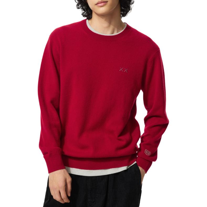 

Свитер из кашемира унисекс из коллекции KAWS Collaboration FW25 Uniqlo, 16 красный