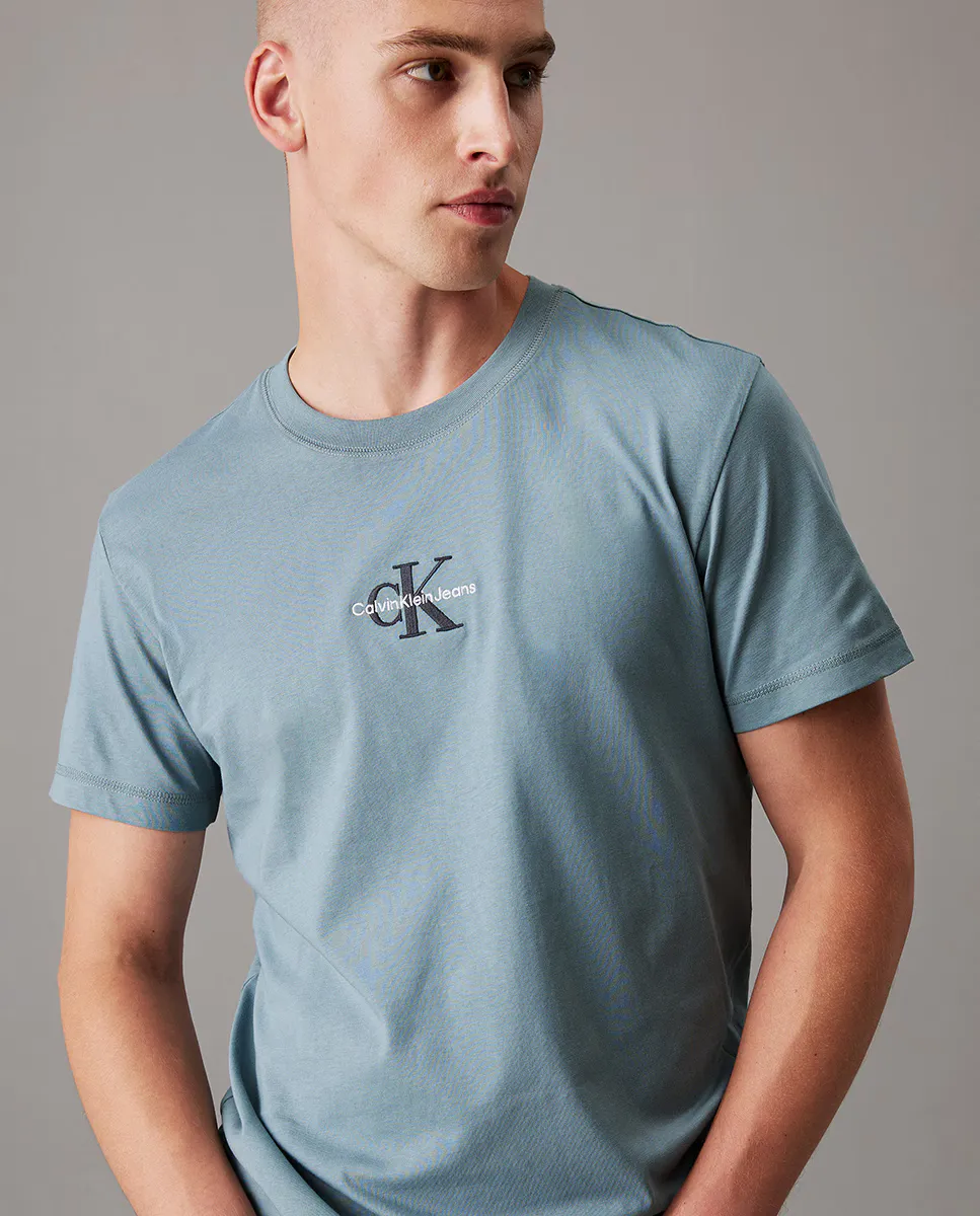 

Мужская футболка с коротким рукавом и монограммой Calvin Klein Jeans, серый