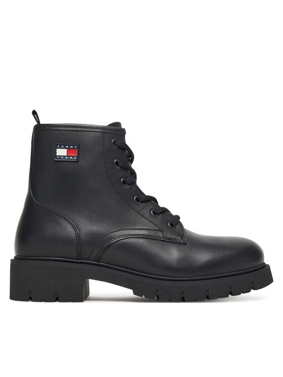 Шнурованные ботильоны Tjw Lace Up Leather Boot EN0EN02824 Tommy Jeans, чёрный