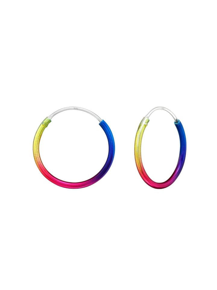 

Bungsa Серьги-кольца серебристого, желтого, розового и синего цвета