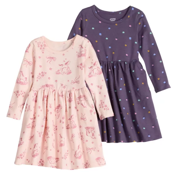 

Платье для девочек 4-12 лет, 2 пары, с длинными рукавами Jumping Beans, цвет unicorn toille pink