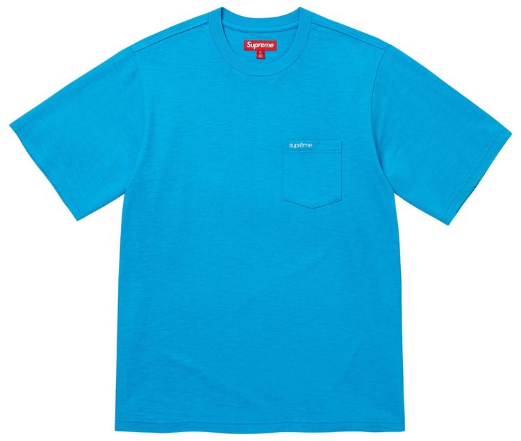 

Футболка Supreme с коротким рукавом и карманом, ярко-синего цвета, Синий, Футболка Supreme с коротким рукавом и карманом, ярко-синего цвета