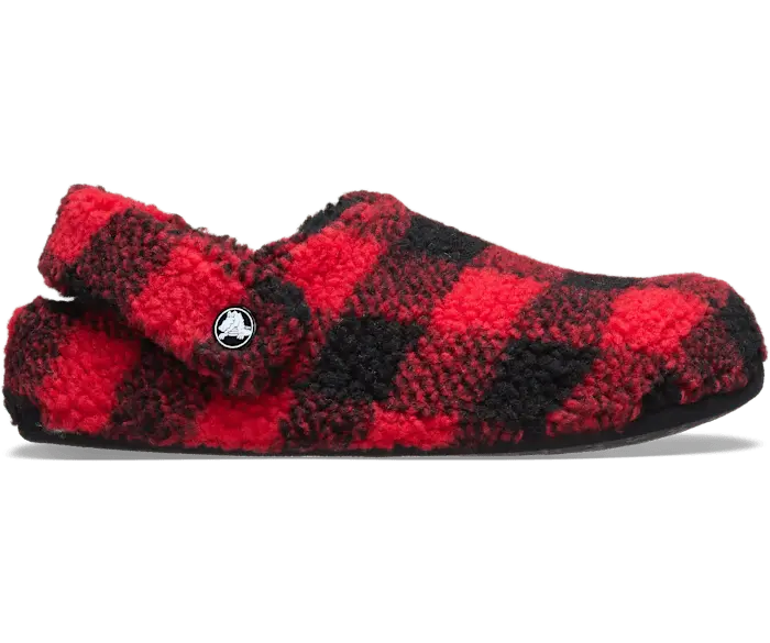 

Классические уютные тапочки в клетку Buffalo Crocs, цвет Varsity Red / Black