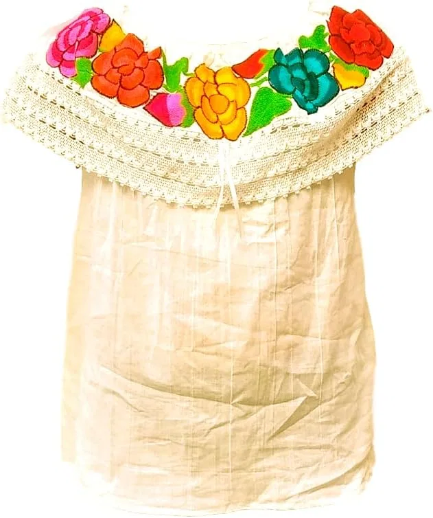 Блуза с вышивкой, традиционная мексиканская, Peasant Top, желтый — фото 2
