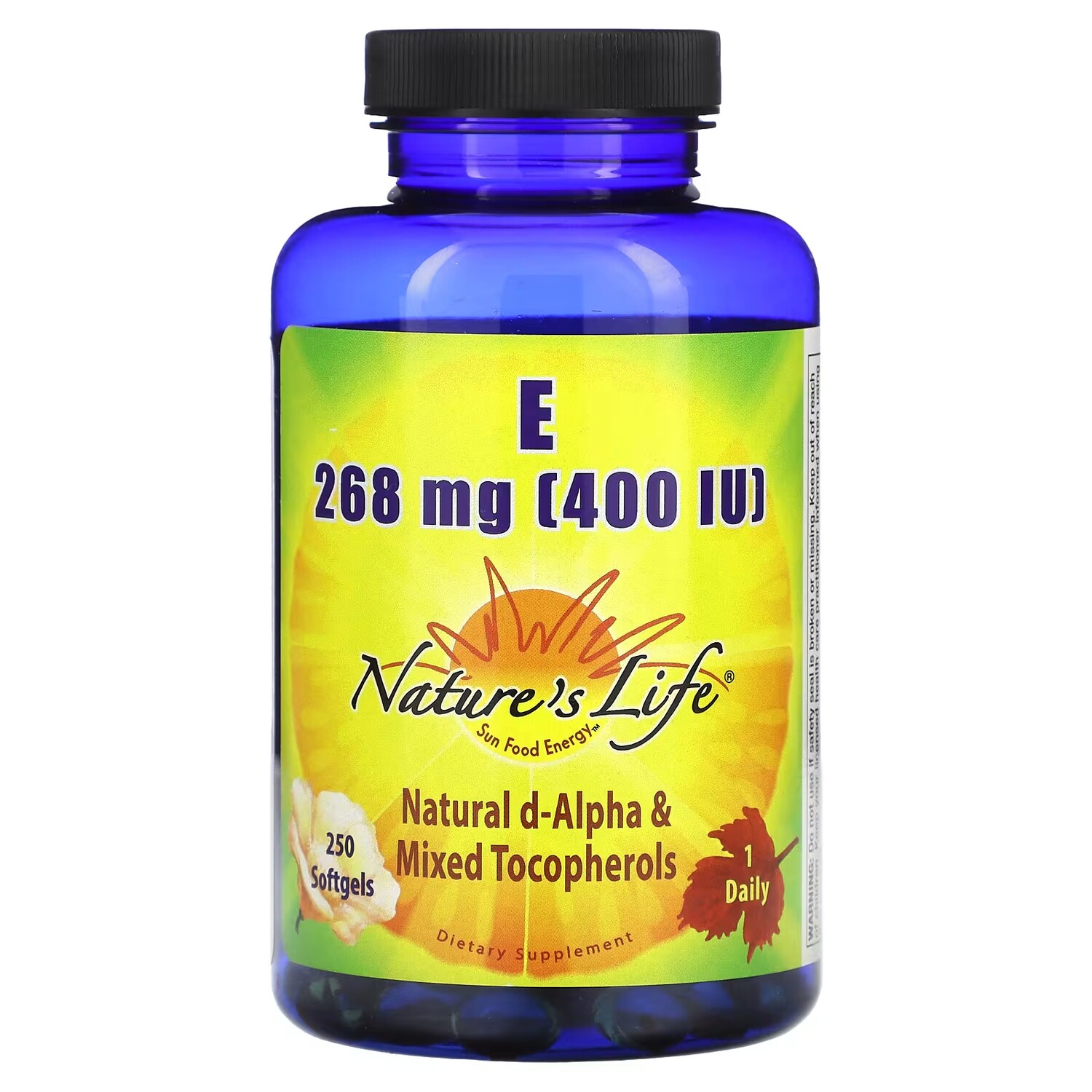 

Витамин Е Nature's Life 268 мг, 250 мягких таблеток
