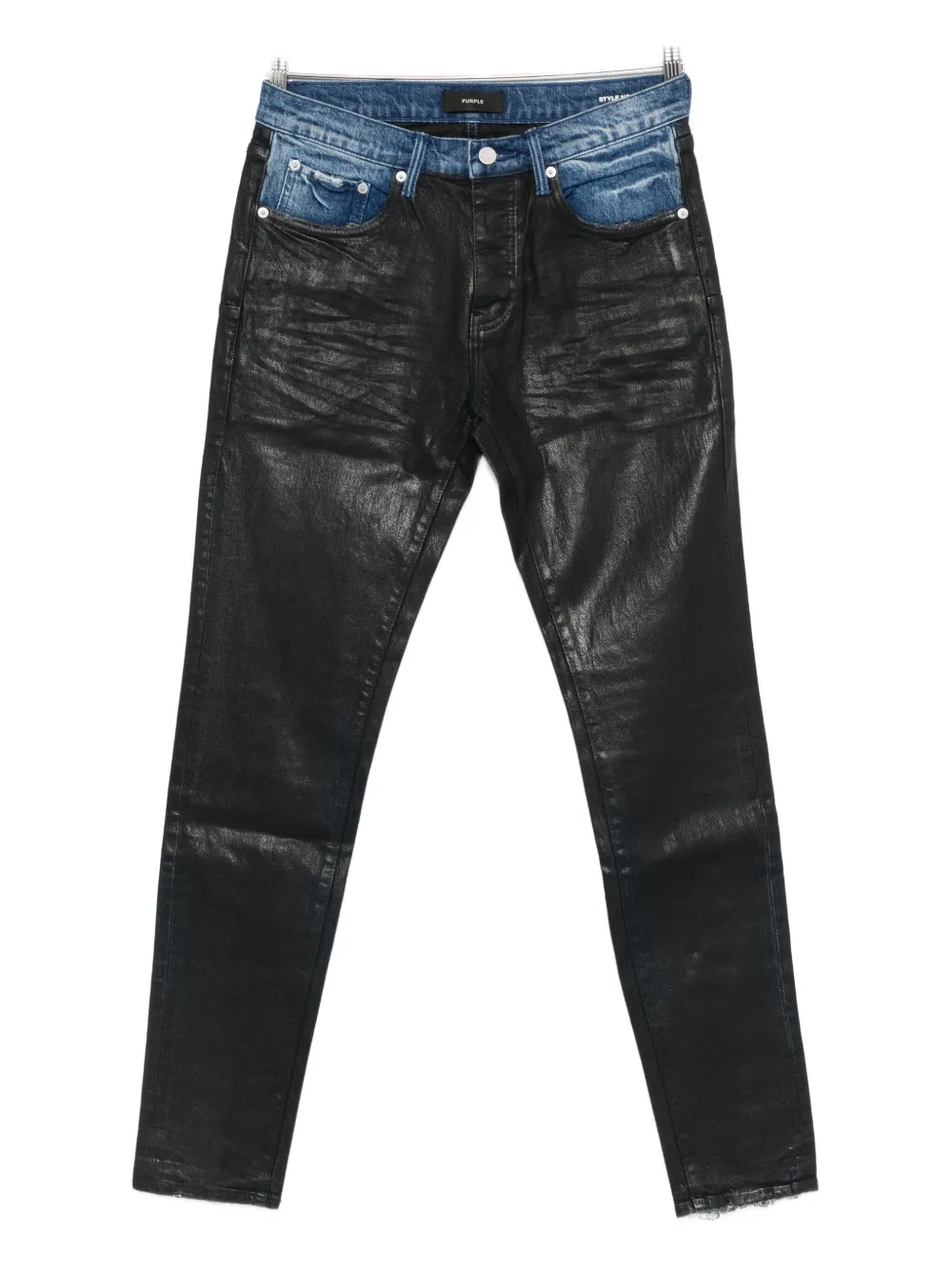 

Джинсы с покрытием и необработанным краем Purple Brand, черный
