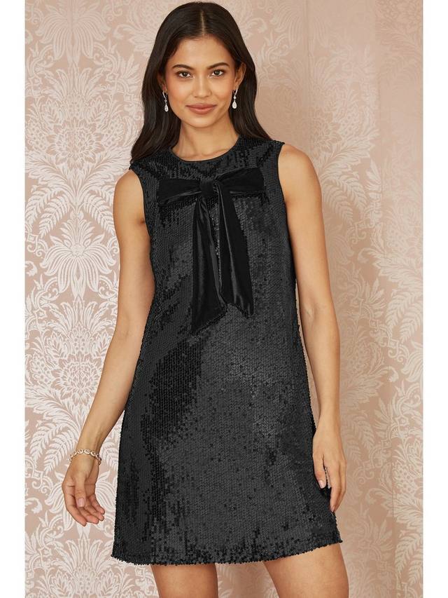 

Блестящее платье-туника с пайетками Yumi, Black