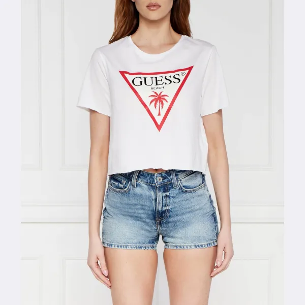 

Укороченная футболка Guess, белый