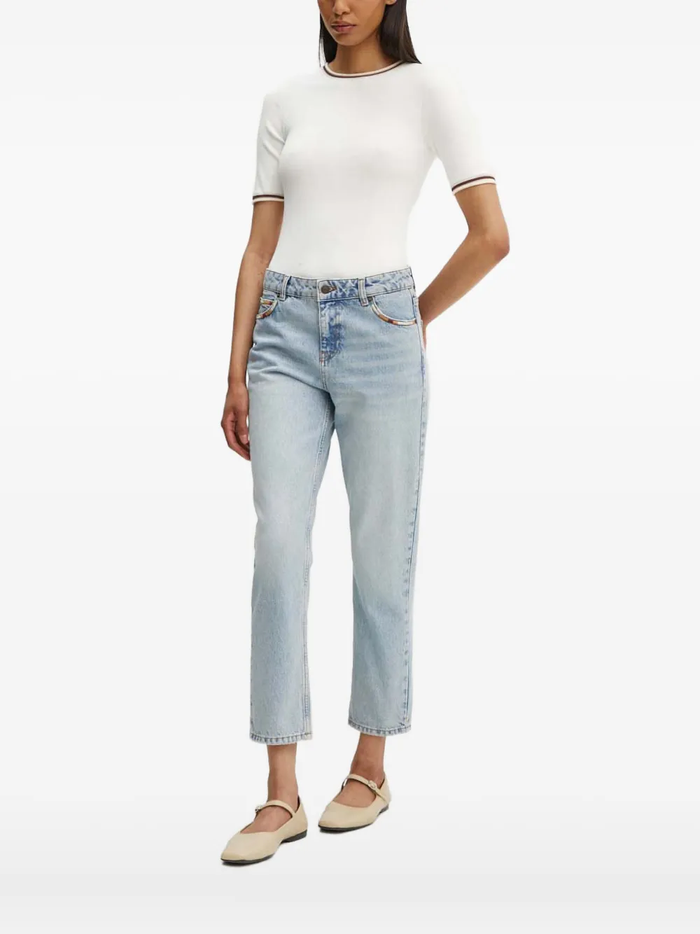 

Футболка в рубчик с круглым вырезом A.L.C., белый