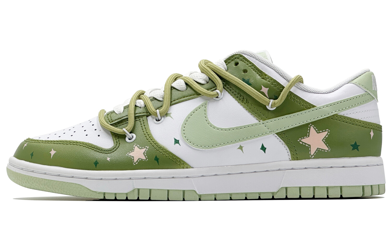 

Кроссовки Nike Dunk Skateboarding Shoes Men Low-top White/green, цвет Matcha