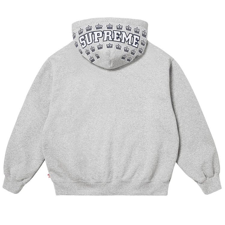 Толстовка Supreme League Champs Zip Up Hooded Sweatshirt, Heather Grey — фото 2